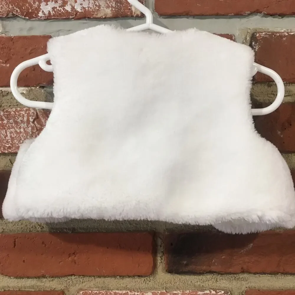 Baby Girl Furry White Vest Sz 24 m White Faux Fur Vest